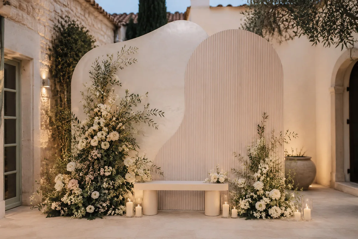 Floral backdrop that still needs staffing, access and dismantle plans