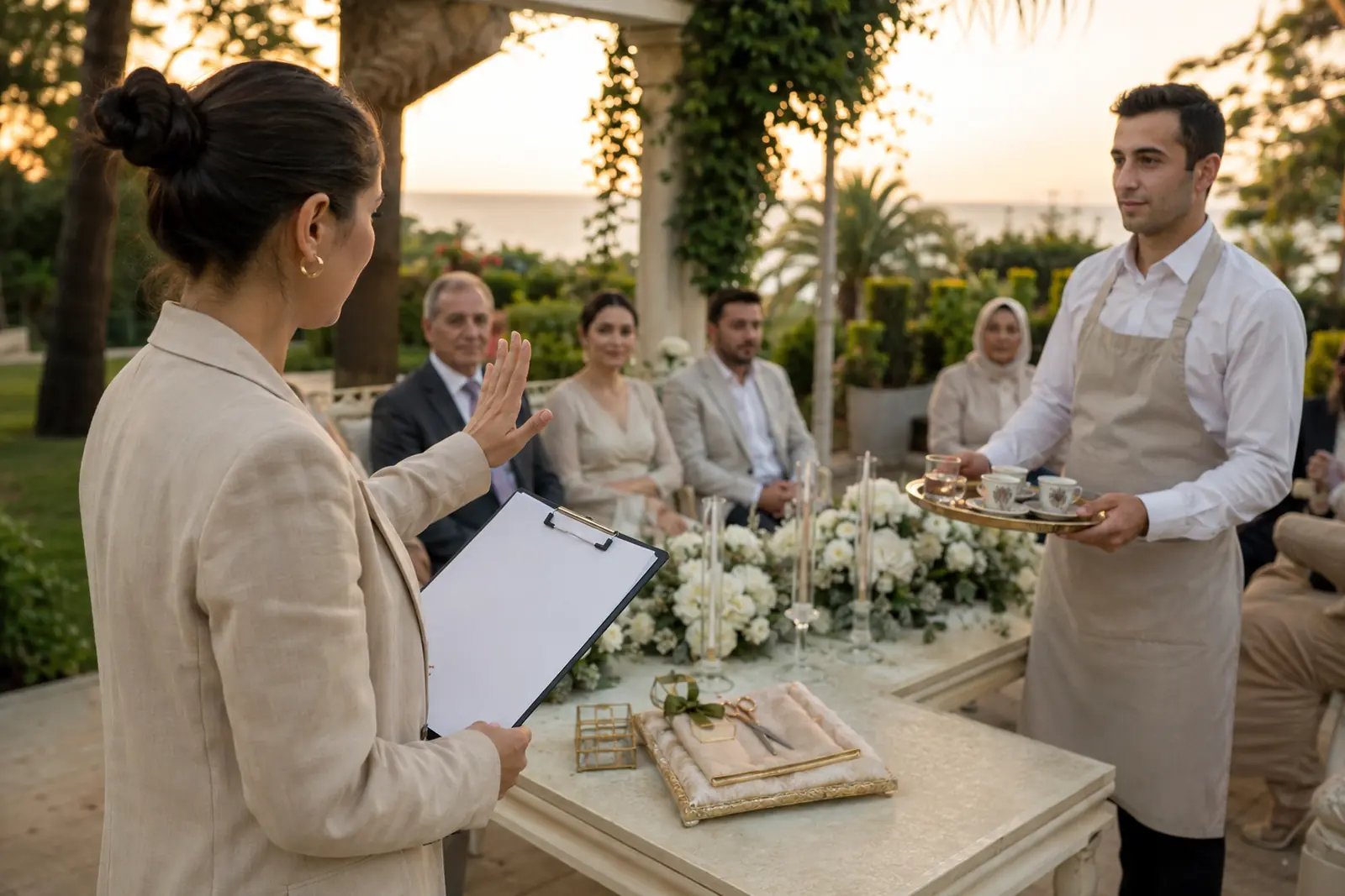 Ceremony moment coordinated for family and guest viewing