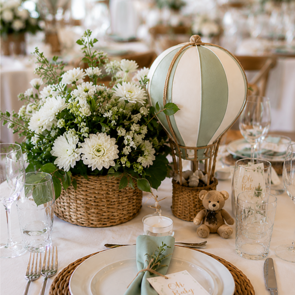 1 Baby shower karşılama dekoru
2 Baby shower oturma düzeni
3 Baby shower masa detayı
4 Baby shower hediye keseleri
5 Baby shower pasta masası
6 Solara ekip kurulum hazırlığı