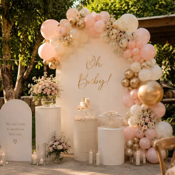 1 Baby shower masa dekorasyonu
2 Baby shower karşılama panosu
3 Baby shower fotoğraf köşesi
4 Solara ekip kurulum hazırlığı