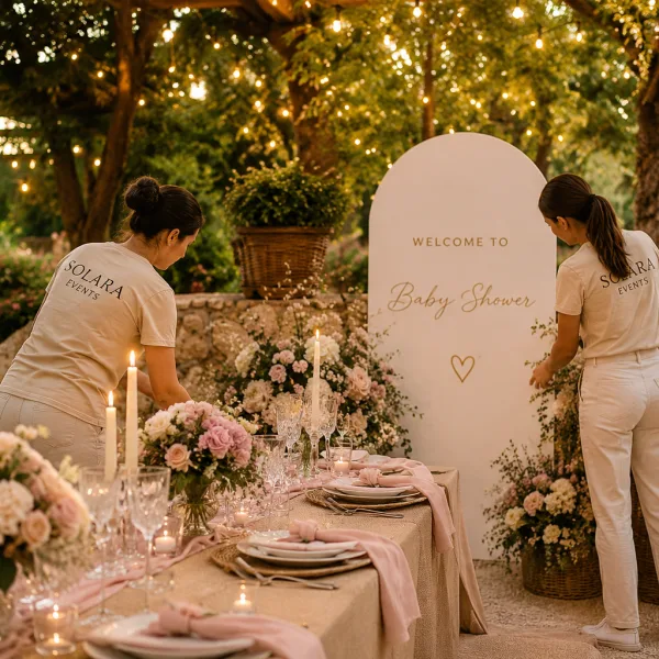 1 Baby shower masa dekorasyonu
2 Baby shower karşılama panosu
3 Baby shower fotoğraf köşesi
4 Solara ekip kurulum hazırlığı